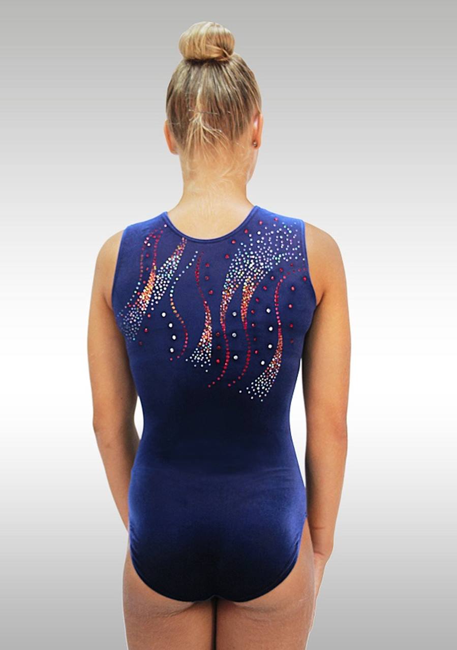 Turnanzug Ärmellos Blaue Samt V672