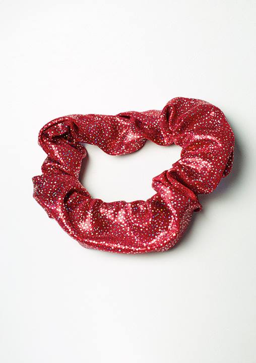 Haarwokkel wetlook rood/zilver