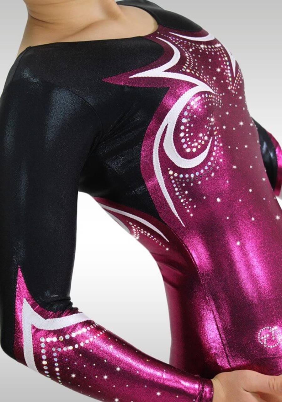 Turnanzug V771 aubergine / schwarz